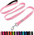 Correa para Perro PenSeePet 6 FT con Mango Acolchado — Nylon Reflectivo para Perros Medianos, Rosa