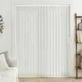Lamas Cortinas Verticales LazBlinds Reemplazo, Tela Oscurecedora Puertas Corredizas Ventanas, Poliéster Fácil Corte, Blanca, 335 cm Ancho x 213 cm, 34 Piezas