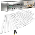 Ocultador de cables Wuitaouy, 212.6 pulgadas, cubiertas para cables de 1 a 2 cables en la pared, cubiertas para cables pintables, fácil instalación, canaleta para ocultar cables en la pared, 0.59 pulgadas de ancho, 0.4 pulgadas de alto, blanco.