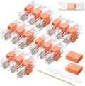 Kit Manicura Desechable Leelosp 120 Sets – 3 Piezas: Lima Uñas Madera 180/180 + Pulidor 100/100 + Pedicura | Empacado Individualmente | Manos y Pies