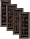 Rejilla decorativa (paquete de 4) AJH412-RB, rejilla de piso oriental, 4x12 pulgadas, acabado bronce frotado