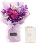 Ramo de Rosas Moradas Preservadas Lovenfold Duran 1-3 Anos Regalo para Mujer Mama Abuela Esposa y Amigas Flores para Cumpleanos