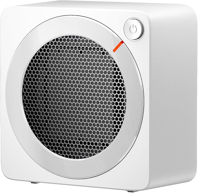 Gaiatop Mini calentador de espacio, ligero PTC de cerámica de calentamiento rápido, 500 W, eficiencia energética para uso en interiores, sobrecalentamiento y protección de vuelco de 45°, calentadores