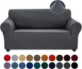 Funda Elástica Joccun para Loveseat | Cubierta de 1 Pieza para Sofá  | Jacquard de Spandex Lavable | Protector para Sala, Niños y Mascotas | Gris