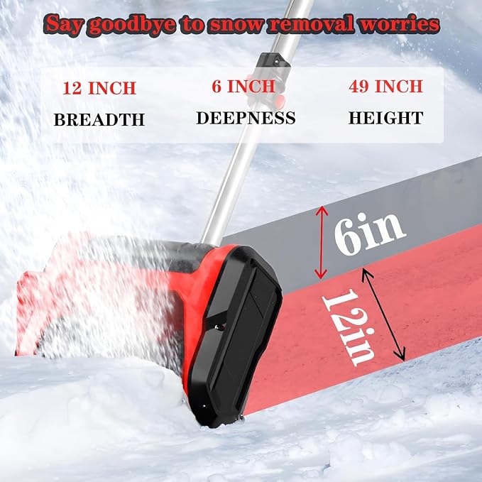 Soplador de nieve eléctrico de mano de 1200 W, pala de nieve inalámbrica para batería de 20 V, soplador de nieve inalámbrico sin escobillas, soplador de nieve de batería (2 baterías) para patio, parque infantil, granja