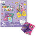 Ooly Kit de papel de bricolaje, 24 diseños de adivinos y calcomanías, el kit incluye 12 completos, 6 en blanco y 6 adivinos plegables de color, regalos de actividades para niños