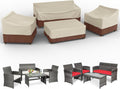 Juego de fundas para muebles de patio Gasadar, 4 piezas, impermeables, 600D, resistentes, para césped y patio 