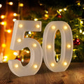 Decoraciones de 50 cumpleaños para mujer y hombre, números de marquesina para decoraciones de aniversario de bodas 50, números luminosos 50 para cartel de fiesta y decoración de pared