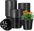 Macetas de Plástico para Vivero | Contenedor de Siembra con Agujeros de Drenaje, Negras Reutilizables