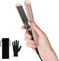Plancha de pelo mini Farery para cabello corto, plancha alisadora de cerámica de 3,8 cm con infusión de aceite de argán, calentamiento rápido en 15 segundos, anti-quemaduras, doble voltaje 100-240 V, plancha de viaje portátil con bolsa de almacenamiento.
