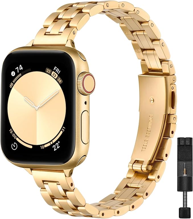 STIROLL Correa de Repuesto Delgada Compatible para Apple Watch 38mm 40mm 41mm 42mm (Series 11 10), Pulsera de Metal de Acero Inoxidable para Hombres y Mujeres para iWatch Ultra SE Series 9 8 7 6 5 4 3