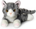 Peluche Gatito Gris Atigrado Bearington Lil' Socks – 20 cm, Suave y Realista
