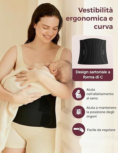 Faja Postparto Ergowrap Momcozy – Soporte 3D para Cesárea y Parto Vaginal