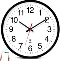 Reloj WiFi Koosome, reloj de pared WiFi con horario de verano automático, reloj de pared analógico inteligente WiFi redondo de 12 pulgadas, silencioso, sin tictac, funciona con pilas, moderno y fácil de leer para la oficina, el hogar, el aula o el