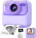 Kids Instant Digital Cameras for Boys and Girls, 1080P HD Dual-Lens Selfie Digital Camera with Print Paper & 32G Card, Christmas Birthday Gifts Toys for Toddler and Teenagers Age 3-16 Years Old