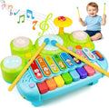 Mesa Musical 3 en 1 para Bebes, Piano, Xilofono y Tambor con Luces y Sonido | Juguete Didactico de Actividades para Ninos y Ninas, Regalo de Primer Cumpleanos