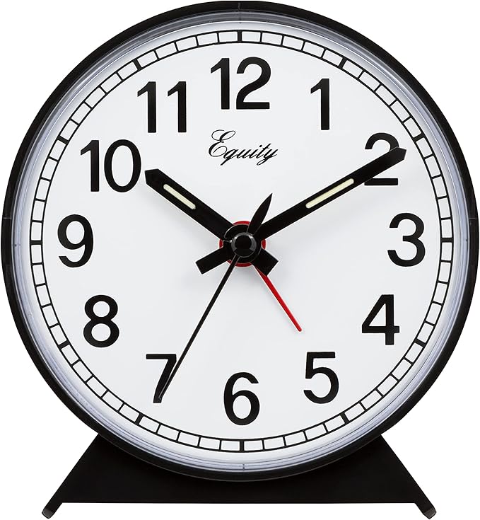 Equidad 14075 Reloj despertador analógico de cuerda negro