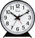 Equidad 14075 Reloj despertador analógico de cuerda negro