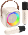 Máquina de Karaoke Portátil para Niños | Micrófono Inalámbrico, 6 Luces LED, Batería 1800mAh, 5H