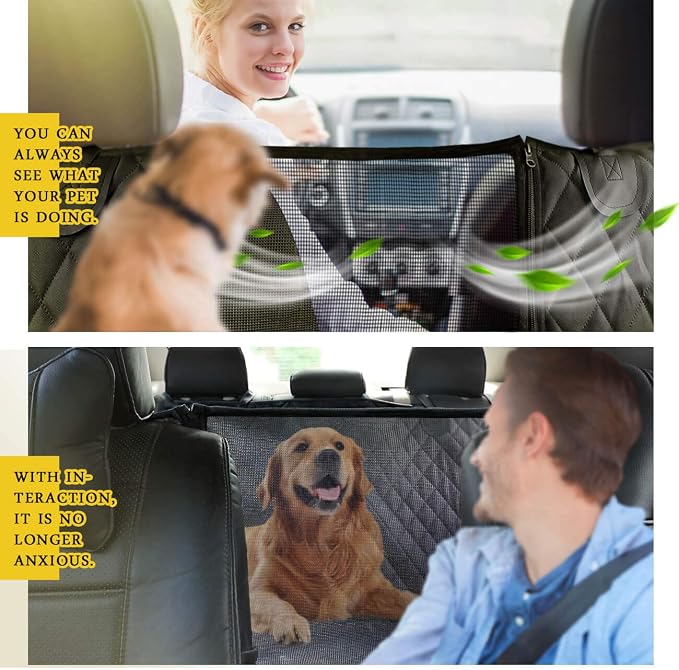Funda Impermeable para Asiento Trasero de Auto Vailge — Hamaca para Perros con Ventana de Malla y Antideslizante