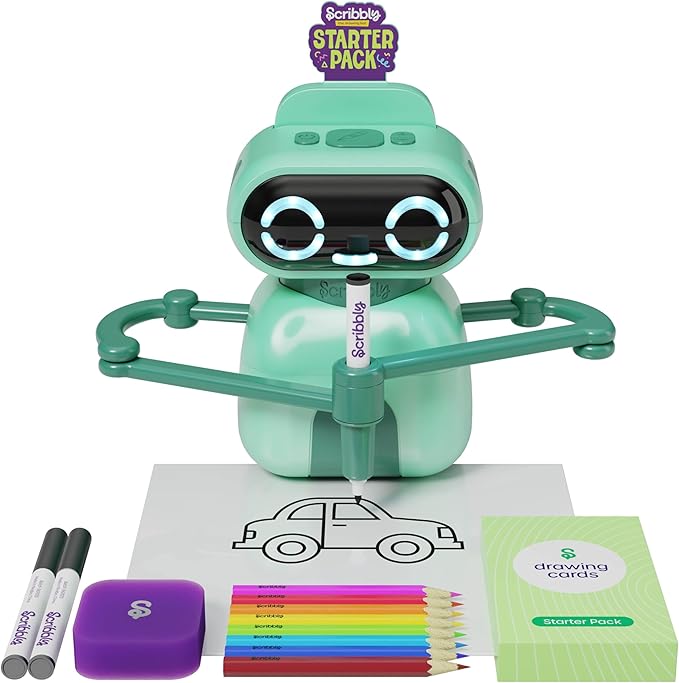 Dan&Darci Scribbly The Drawing Robot for Kids - 3 4 5 6 7 8 Year Old Girl 5 Year Old Boy Birthday Gift - Kids Toys for Ages 5-7 - Learning Toys for Boys - Girls Educational Cool Toy