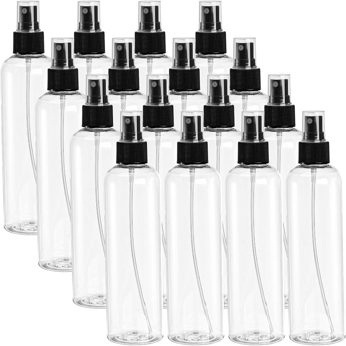 Botellas Spray Bekith Set x16 de 240 ml | Atomizador de Niebla Fina Transparente para Aceites, Perfumes y Viajes