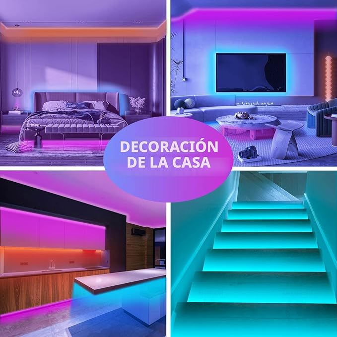 Tira de Luces LED RGB KSIPZE 100 Pies - Sincronización de Música y App