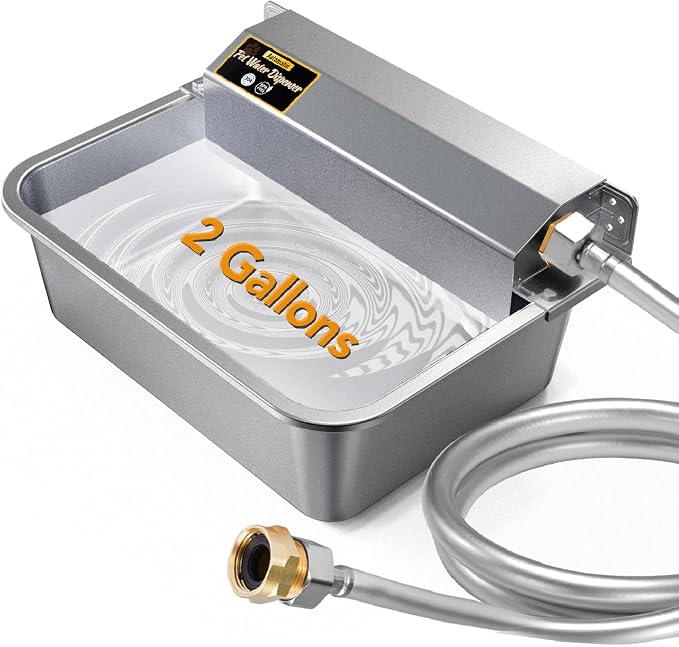 USADO – Dispensador Automático de Agua para Perros de 2 Galones – Acero Inoxidable, Sin Electricidad, para Jardín y Granja