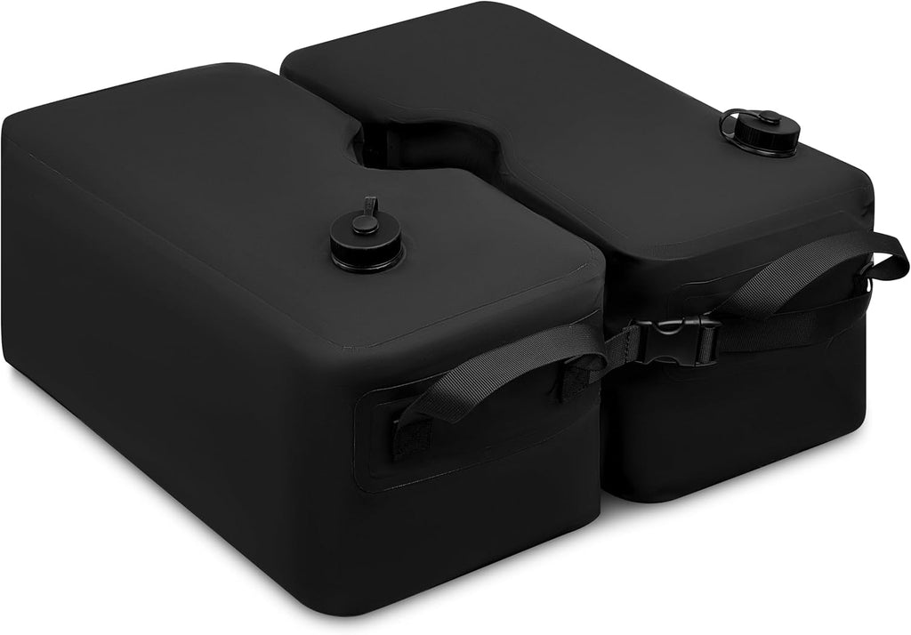 Bolsa de agua desmontable para base de sombrilla cuadrada Rhino BaseMate, negra | Bolsa de 30 L, 70 lb llena de agua para base de soporte de sombrilla tipo voladizo