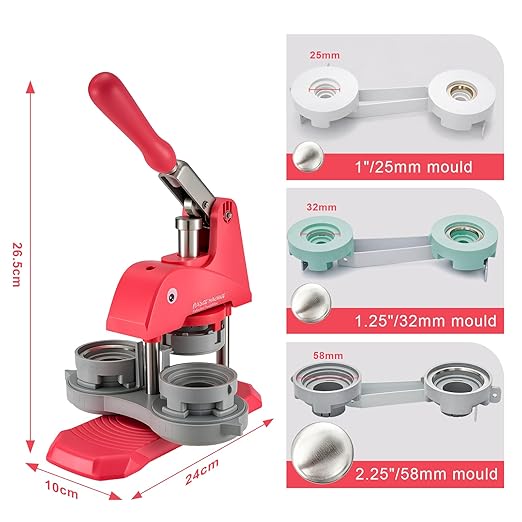 3FP – Máquina Fabricadora de Botones 58mm | Kit DIY Profesional | Sin Instalación | Blanca 2.25"
