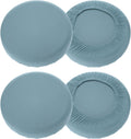 uxcell Paquete de 4 fundas redondas para taburetes, fundas lavables a prueba de polvo para taburetes de bar de 16 a 18 pulgadas, cojín de asiento elástico para decoración de bar, cocina y sala de estar, azul grisáceo