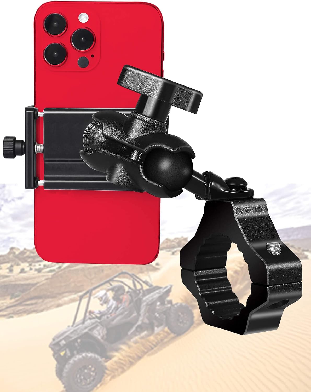 Soporte de Celular ZIDIYORUO para UTV, ATV y SXS – Barra de Jaula, Orientación Vertical y Horizontal