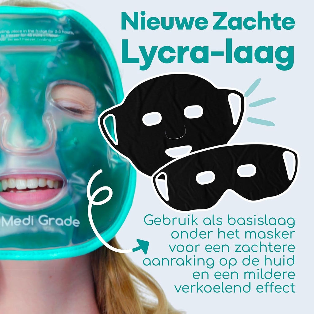 Mascarilla facial de gel refrescante y mascarilla para ojos fría - Kit completo de grado médico con tecnología de gel segura para rostro, ojos y debajo de los ojos. Incluye bolsa térmica y alivio refrescante contra la hinchazón y las ojeras.