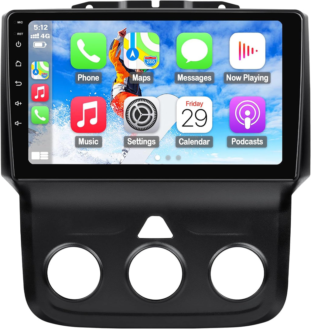 Para actualización de radio Dodge ram 2013-2018, repuesto para radio ram 1500/2500/3500 con CarPlay y Android Auto, pantalla táctil Android 13 de 9 pulgadas, 2G RAM 64G ROM (para CA manual)