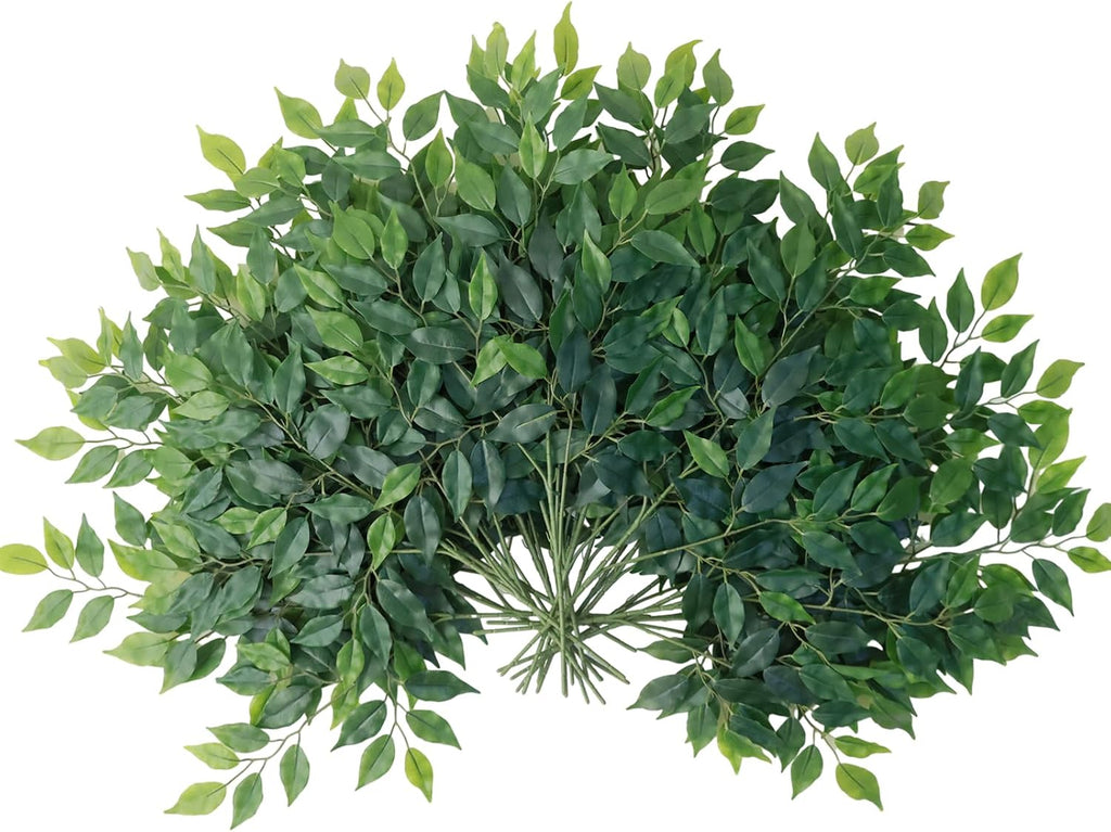 mizii 24 Tallos de Follaje Artificial | Hojas Verdes de Seda Ficus 58cm | Guirnalda Plantas Falsas para Centros de Mesa Bodas Arcos Decoracion