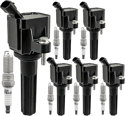 Kit Bobinas de Encendido UF497 y Bujías de Iridio 5019 – Set de 6 para GMC Envoy, Chevrolet Trailblazer, Isuzu Ascender, Saab 9-7x y Buick 4.2L L6