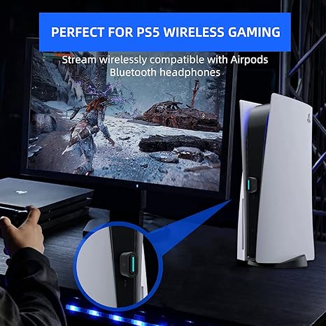 Smof – Adaptador USB Bluetooth 5.2 Audio Inalámbrico | PS5, PS4, Switch, Mac | aptX Baja Latencia | Compatible Auriculares Conducción Ósea