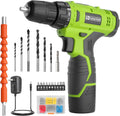 Taladro Inalámbrico FADAKWALT 12V con Batería y Cargador | 21+1 Torques, Chuck 3/8", 180 in-lbs, LED, Verde