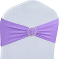 INCOMPLETO-Lazos y cintas elásticas para sillas - Babenest 50 piezas Banda elástica premium para fundas de sillas con hebilla deslizante Lazos elásticos universales para sillas para decoración de bodas, fiestas, recepciones y banquetes (morado)