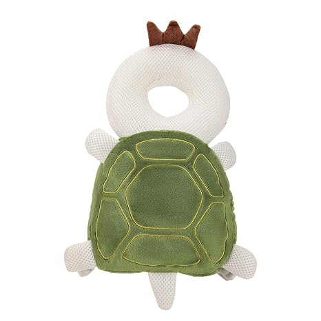 Mochila de protección para la cabeza del bebé, suave y cómoda, bonito diseño de dibujos animados, tortuga