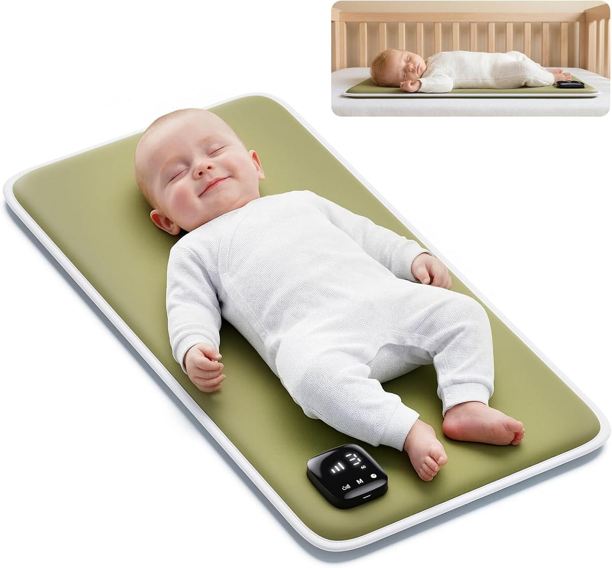 Almohadilla Vibratoria para Bebé Snovvi – 3 Modos de Vibración, Espuma de Memoria 5D y Temporizador de 90 Minutos para Bebés 0-12 Meses
