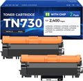 TN730 Toner Cartridge Black 2-Pack Printer Replacement Compatible for Brother TN-730 TN760 TN-760 MFC-L2710DW MFC-L2750DW DCP-L2550DW HL-L2350DW HL-L2395DW HL-L2370DW HL-L2390DW MFC-L2690DW HL