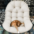 Cojín para silla colgante DANGHOOGY, cojín impermeable de repuesto para exteriores, cojín para sillas de patio para muebles de exterior, cojín grueso para silla colgante, 35x47x7 pulgadas (crema)