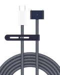 Cable de carga USB C magnético de 3 puertos para MacBook Air de 13,6 y 15 pulgadas, MacBook Pro de 14 y 16 pulgadas, M5, M4, M3, M2, M1 (2026, 2025, 2024, 2023, 2022, 2021), cable trenzado y LED, potente imán, calidad original, 3 metros (10 pies), color