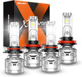 Bombillas SEALIGHT 9005 H11 de 60000 lúmenes, luz blanca fría de 6500 K. Faros antiniebla 9005 H11 con ventilador de refrigeración de 15000 RPM, vida útil ultralarga de 60000 horas, Plug-N-Play, paquete de 4.