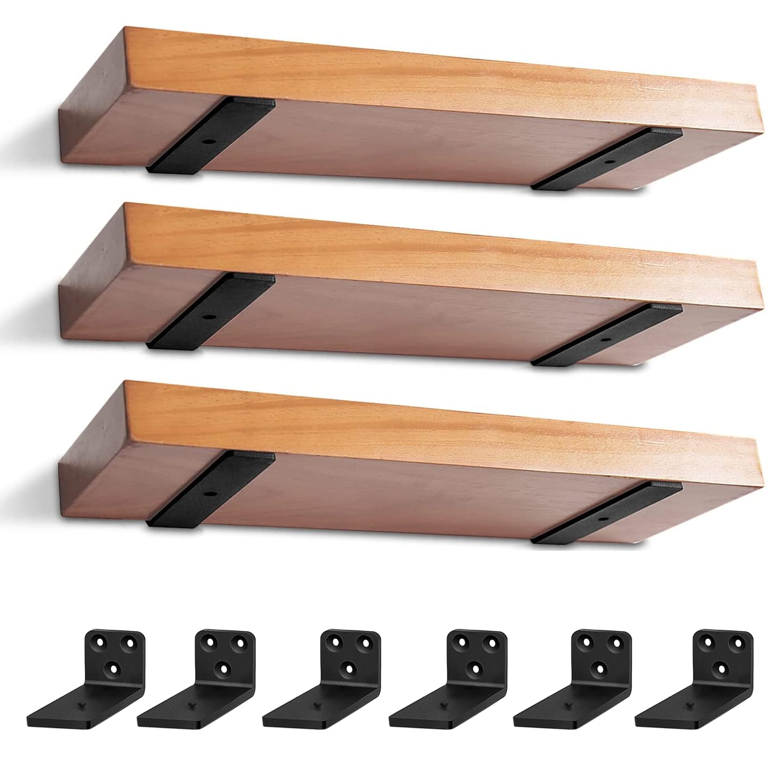 Soportes Flotantes para Estantes de Metal | Set x3 Piezas | Ménsulas para Pared | Sin Tornillos