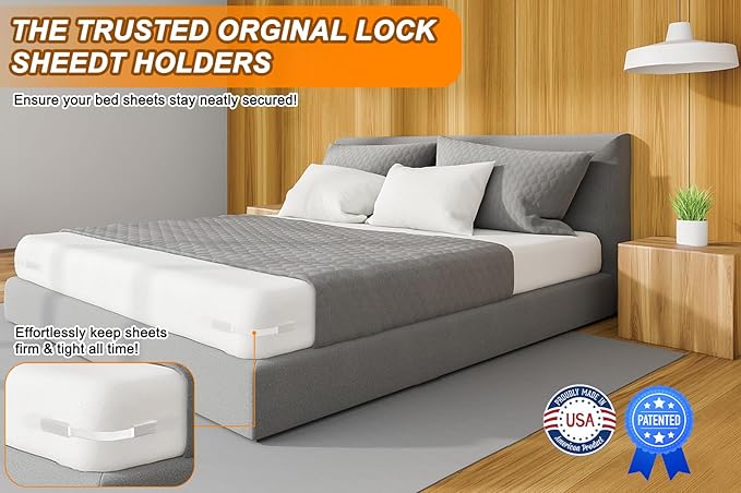 Sujetadores de Sábanas GASLIKE 4Pcs — Almohadillas Antideslizantes para Esquinas, Resistentes, Fácil Instalación en Todo Colchón