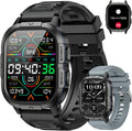 Reloj inteligente para hombre con rastreador de actividad física: militar, resistente al agua, para responder llamadas, digital, para correr, podómetro, compatible con teléfonos Android, iPhone y Samsung, monitor de ritmo cardíaco y SpO2. 