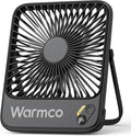 Ventilador portátil de viaje Warmco de 10000 mAh, 7 pulgadas, hasta 24 horas de funcionamiento, ultradelgado, silencioso, recargable, con pantalla digital, ideal para camping, oficina, dormitorio y cruceros.
