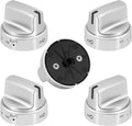PANDEELS Stainless Steel WB03X24818 Knob for GE Stove - Gas Range Burner Control Knobs Replace 4363588 AP5989029 PS11729081 EAP11729081, Pack of 5 (Not Universal) | Upgraded